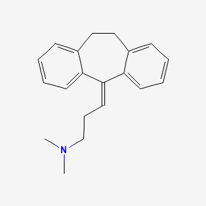 Amineptine (7-[(10,11-dihydro-5H-dibenzo[a,d]cyclohepten-5-yl)amino]heptanoic acid) image