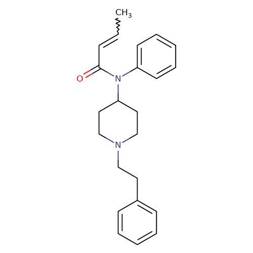 Crotonyl fentanyl ((E)-N-(1-phenethylpiperidin-4-yl)-N-phenylbut-2-enamide) image